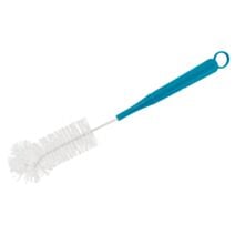 Goupillon à main poils rigides extrémité coudée blanc/bleu - TENDANCE