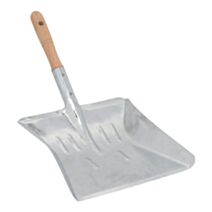 Pelle en acier galvanisé avec manche bois 42cm gris métallisé - TENDANCE