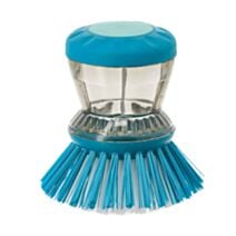 Brosse à vaisselle ronde avec réservoir bleu - TENDANCE