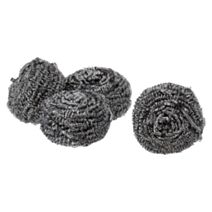Boules de récurage acier inoxydable x4 gris métallisé - TENDANCE