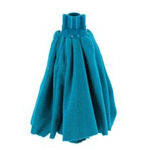 Tête de balai ronde tissu microfibre à bouclettes Ø7cm bleu canard - TENDANCE