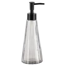 Distributeur de savon verre forme conique 300ml noir translucide - TENDANCE