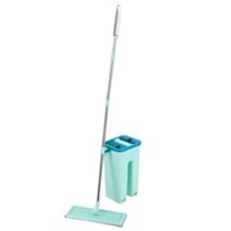 Set seau rectangulaire et balai plat 32cm avec 2 housses microfibre - TENDANCE