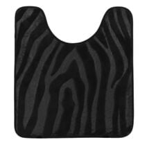 Tapis contour WC effet zèbre 45x50cm noir - TENDANCE