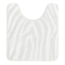 Tapis contour WC effet zèbre 45x50cm blanc - TENDANCE