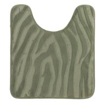Tapis contour WC effet zèbre 45x50cm vert sauge - TENDANCE