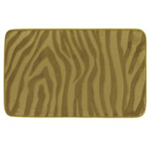 Tapis de salle de bains mémoire de forme effet zèbre 45x75cm vert olive - TENDANCE