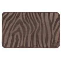 Tapis de salle de bains mémoire de forme effet zèbre 45x75cm taupe - TENDANCE