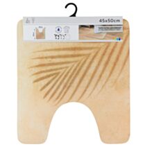 Tapis de salle de bains contour WC caoutchouc 45x50cm beige - TENDANCE