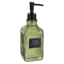 Distributeur de savon verre déco 500ml vert - TENDANCE