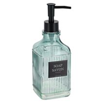 Distributeur de savon verre déco 500ml bleu - TENDANCE