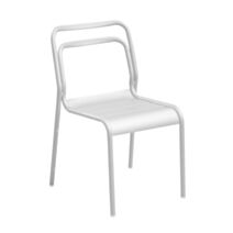 Chaise Eos empilable aluminium 89x58cm blanc - PROLOISIRS