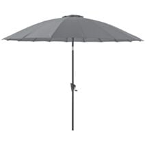 Parasol droit aluminium/fibre pagode 300cm cendre - PROLOISIRS