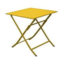 Table pliante Lorita aluminium finition acier 70x70 jaune - PROLOISIRS
