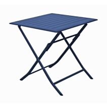 Table pliante Lorita acier 70x70 bleu - PROLOISIRS