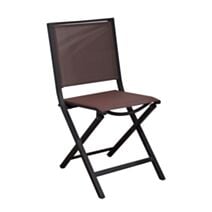 Chaise pliante Ida aluminium 82x58cm gris graphite - PROLOISIRS