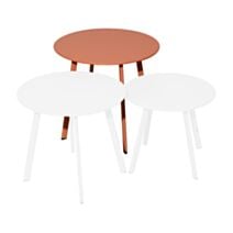 Table basse Massai acier  Ø50cm rouge - PROLOISIRS