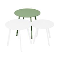 Table basse Massai acier ronde Ø50cm vert light - PROLOISIRS