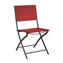 Chaise pliante Dream acier graphite/rouge 80x51,5cm - PROLOISIRS