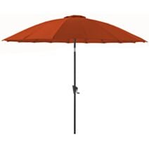 Parasol aluminium/fibre droit pagode 300cm paprika - PROLOISIRS