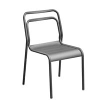 Chaise Eos empilable aluminium 89x58cm gris - PROLOISIRS