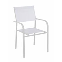 Fauteuil Duca aluminium empilable 87x56cm blanc - PROLOISIRS
