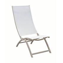Chaise Summer Lounge pliant aluminium 50x50cm blanc - PROLOISIRS
