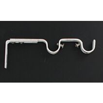 Lot de 2 supports double gouttière extensible ⌀ 20 165-190 mm - blanc/or