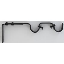 Lot de 2 supports double gouttière extensible ⌀ 20 165-190 mm - noir mat