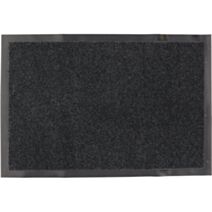 Tapis 40x40cm polyester/PVC gris chiné blanc - LUANCE