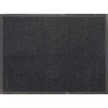 Tapis polyester/PVC 60x80cm gris chiné blanc - LUANCE