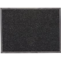 Tapis 60x80cm polyester/PVC noir chiné blanc - LUANCE