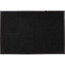 Tapis polyester/PVC 80x120cm noir chiné blanc - LUANCE