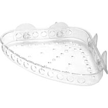 Étagère d'angle sur ventouses - transparent