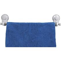 Porte serviettes ABS/PVC 1 barre acier inoxydable sur ventouses - blanc
