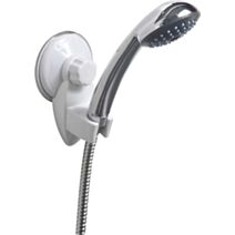 Support douchette ABS/PVC sur ventouse - blanc