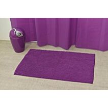 Tapis microfibre boules uni 60 x 90 cm - aubergine