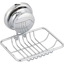 Porte savon métal sur ventouse - chrome