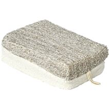 Éponge de bain ramie/bambou crème/taupe grand modèle - TENDANCE