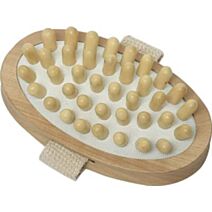 Brosse de massage corps ovale bois naturel - TENDANCE
