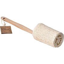 Brosse massage exfoliante loofa avec manche bois - TENDANCE