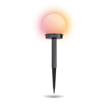 Set de 3 piquets solaires boule led IP44 RVB H40 cm - XANLITE