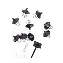 Guirlande solaire Industrielle 10 boules led métal noir 5 m IP44 - XANLITE