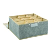 Rangement couvert 9 compartiments microaérée 14 x 28 x 13 cm gris - MSV
