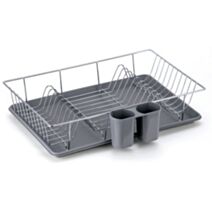 Egouttoir avec bac à couvert et socle en plastique gris - MSV