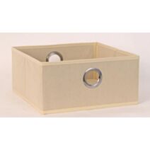 Bac de rangement en tissu beige 30 x 30 x 15 cm