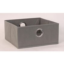 Bac de rangement en tissu gris 30 x 30 x 15 cm