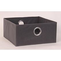 Bac de rangement en tissu gris foncé 30 x 30 x 15 cm