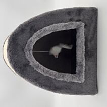 Maison griffoir 37 x 24 x 36 cm jouet souris MDF gris - ZAMIBO