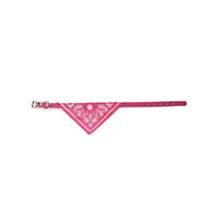 Collier bandana cuir synthétique 38 x 15 cm rose - ZAMIBO